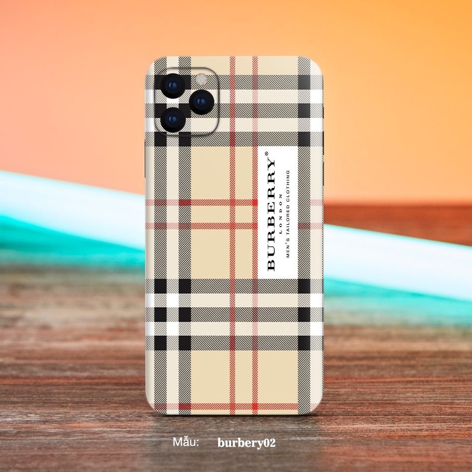 Miếng dán điện thoại hình Burberry, miếng dán Skin cho iphone và nhiều dòng máy khác