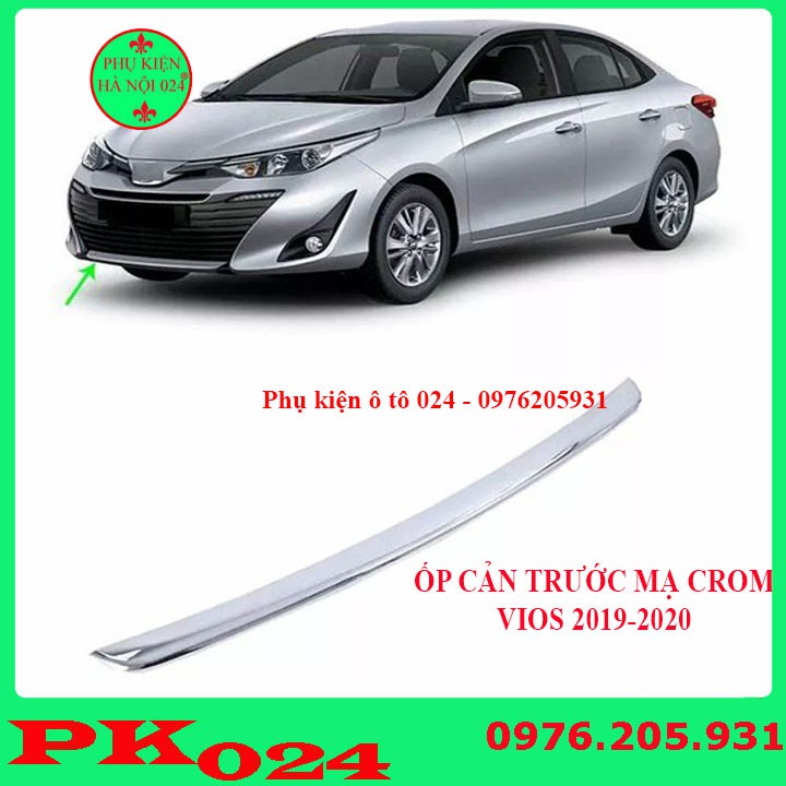 Ốp cản trước Vios 2019-2022 mạ crom trang trí chống trầy bảo vệ xe