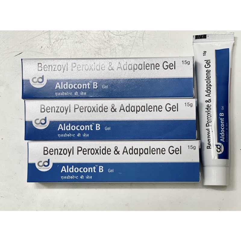 ✅[Chính Hãng] Aldocont B gel (15g) 0.1% adapalene và 2.5% benzoyl peroxide, loại bỏ hết mụn nhanh, chấm mụn