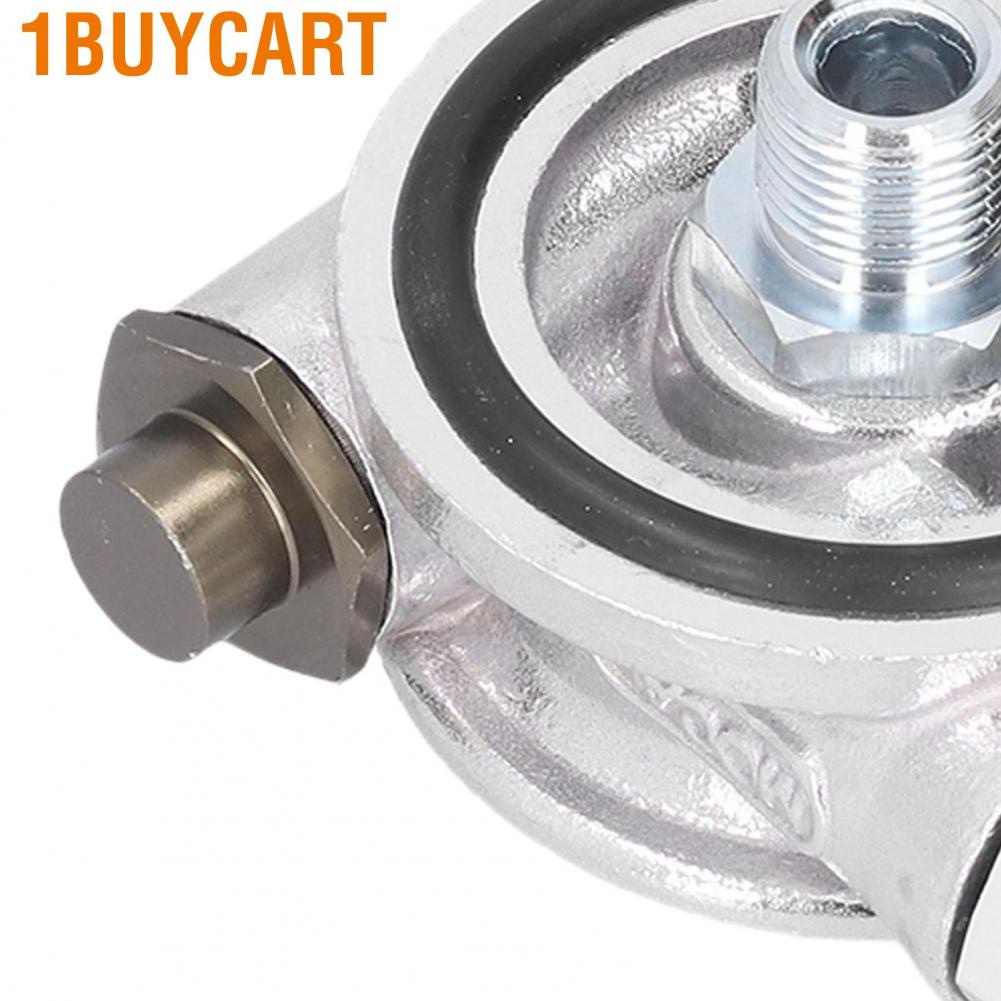 1buycart Oil Filter Thermostat Adaptor Kit Cooler Sandwich Plate Good Sealing 3/4in 16‑UNF for Car