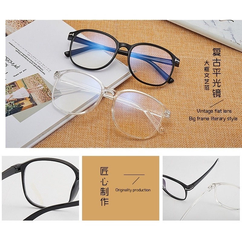(KIQI-FASHION) COD Kính Gọng Vuông Trong Suốt Chống Ánh Sáng Xanh Thời Trang Cho Nam Nữ