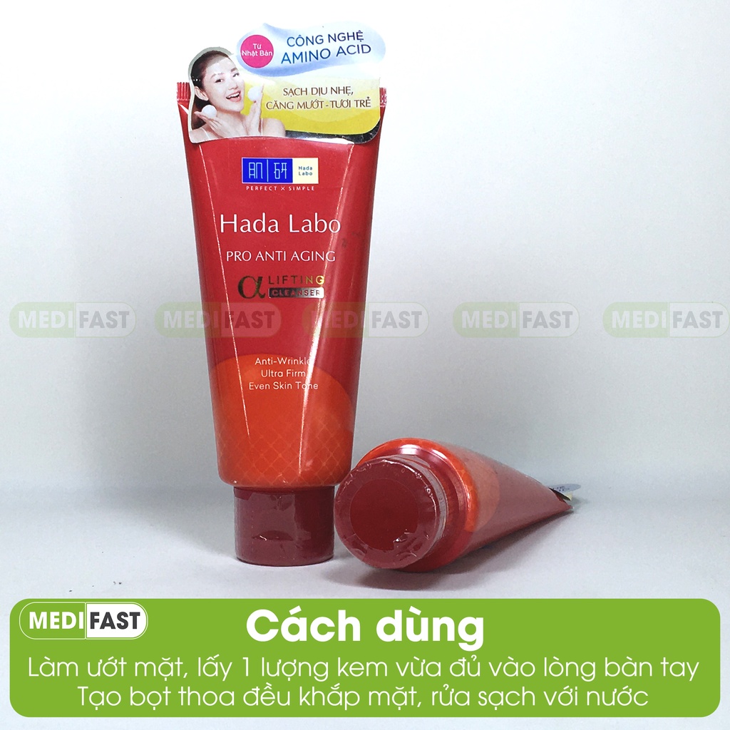 Kem rửa mặt Hada labo Pro Anti Aging 80g - Bổ sung Collagen - Chống lão hóa - dưỡng ẩm, hết khô sạm