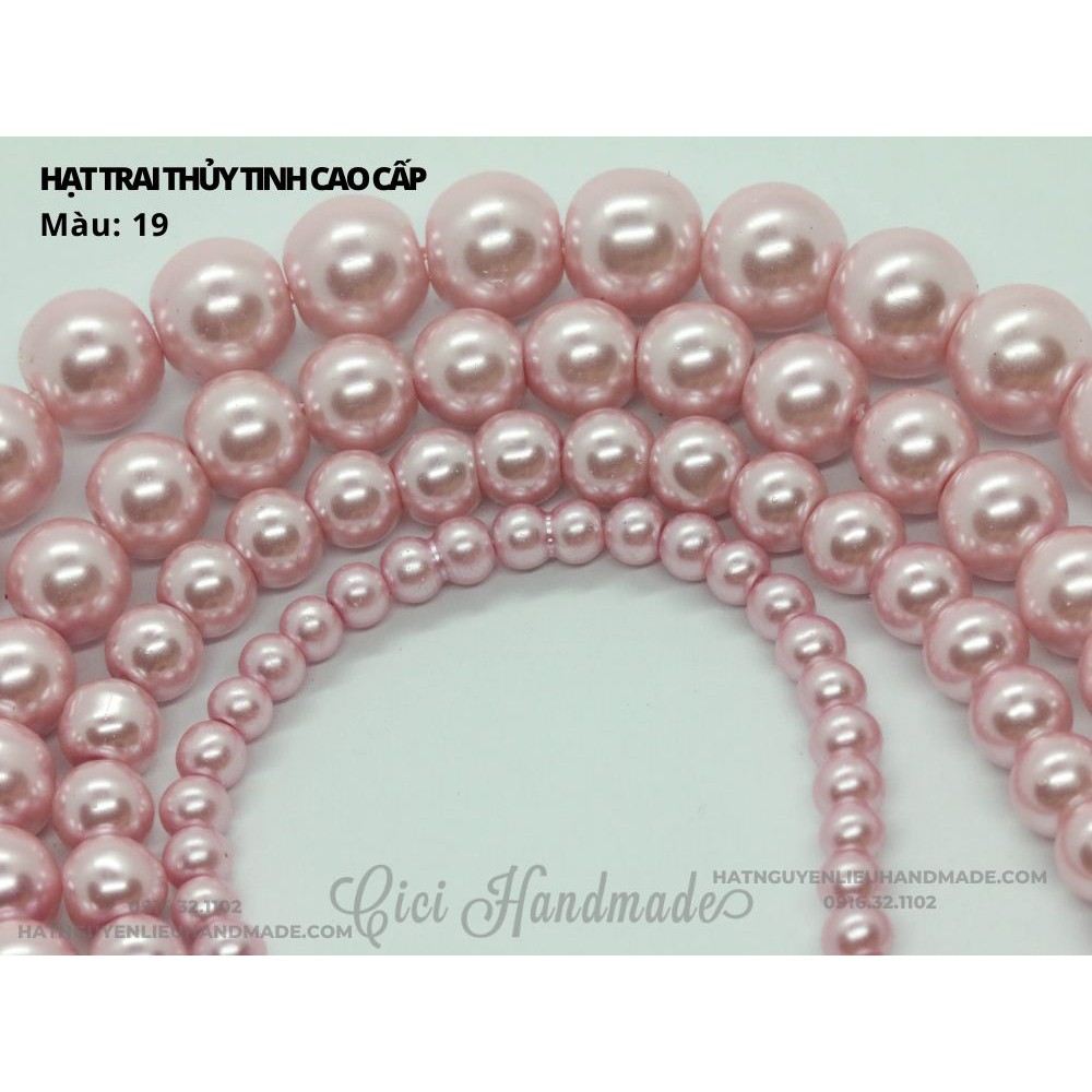 Túi lẻ Hạt trai nhân tạo thủy tinh size 4mm và 6mm 1/2 Cici Handmade chuyên hạt đá hạt pha lê cườm hạt trang sức tự làm