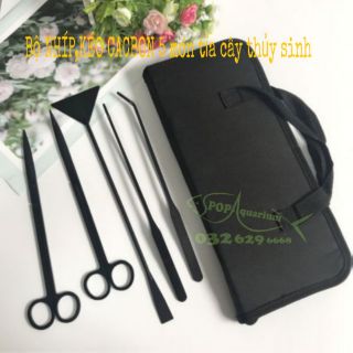 Bộ NHÍP, KÉO CACBON 5 món tỉa cây thủy sinh