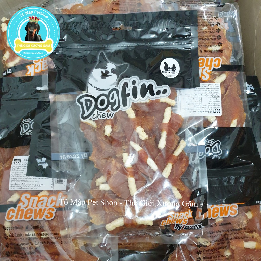 SNACK THƯỞNG KHÔ GÀ DOGFIN 350GR CHO CHÓ