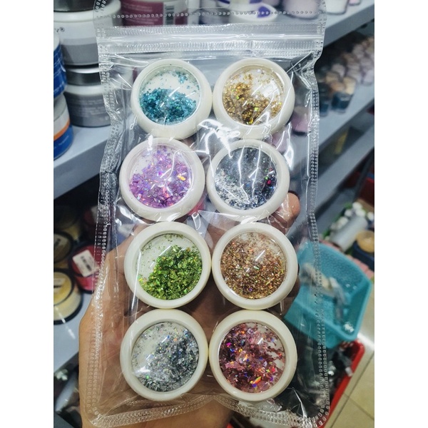 Nhủ Khổng Tước Trang Trí Móng 12 Màu-Sequins