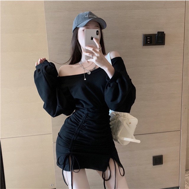 ĐẦM BODY TRỄ VAI RÚT DÂY ĐEN (về thêm sát nách) | BigBuy360 - bigbuy360.vn