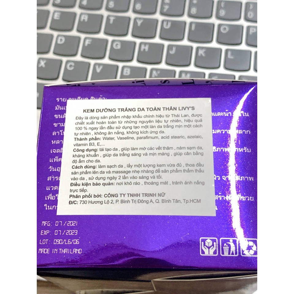 Kem Dưỡng Da Livy's Tím