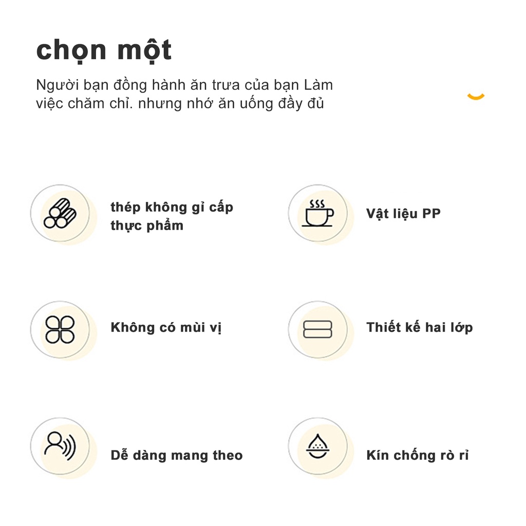 Hộp đựng cơm 2 tầng 1200ml,hộp cơm văn phòng,nắp hộp chống tràn hiệu quả,dùng được trong lò vi sóng