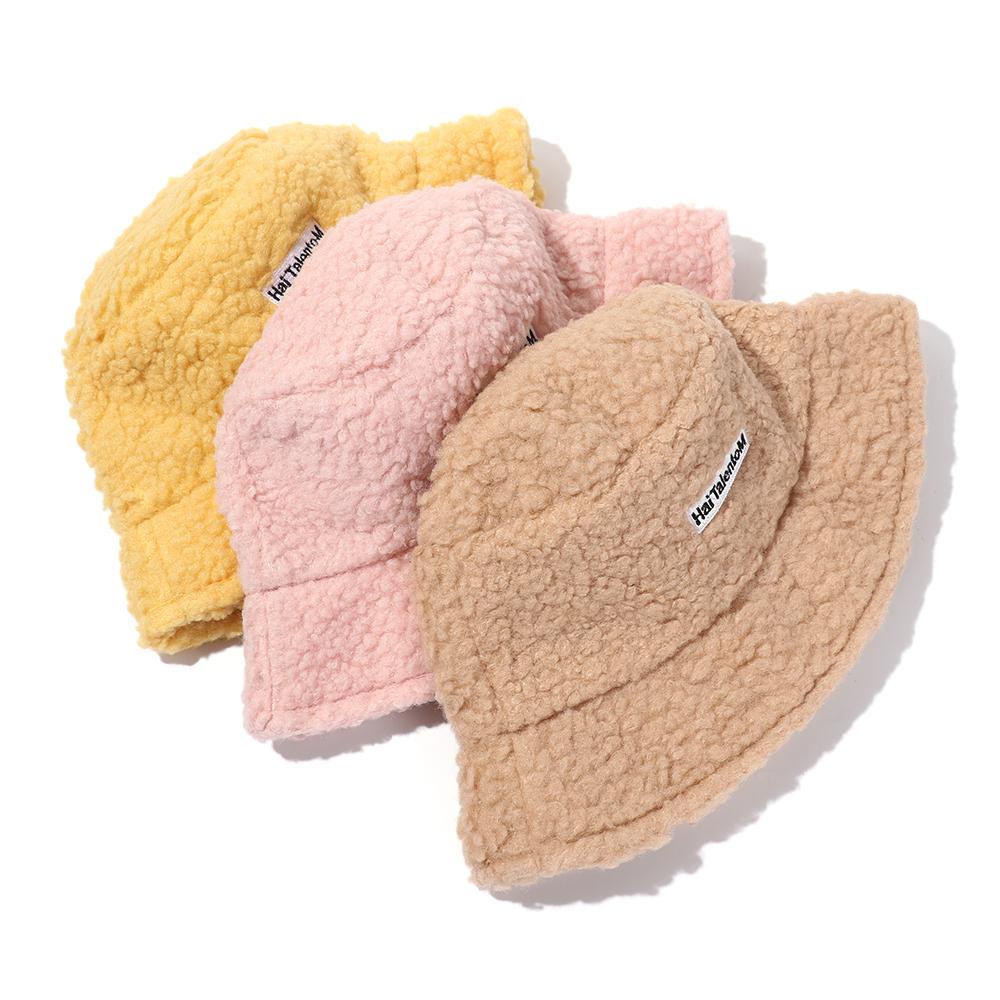 Mũ Bucket Chống Nắng Bằng Vải Cotton Phối Lông Cừu Thời Trang Mùa Đông Cho Bé Trai Và