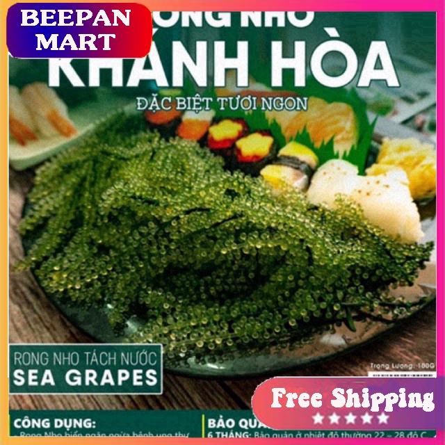 Combo 10 Gói Rong Nho Tách Nước Khánh Hoà 25Gr - Giàu Dinh Dưỡng - Công Nghệ Tách Nước Tiêu Chuẩn Nhật Bản