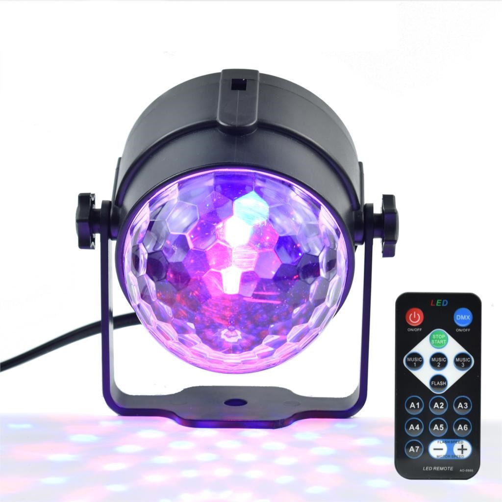 Đèn led mini 3W tạo hiệu ứng ánh sáng cho sàn nhảy - party- karaoke -cảm ứng ánh sáng DJ xoay