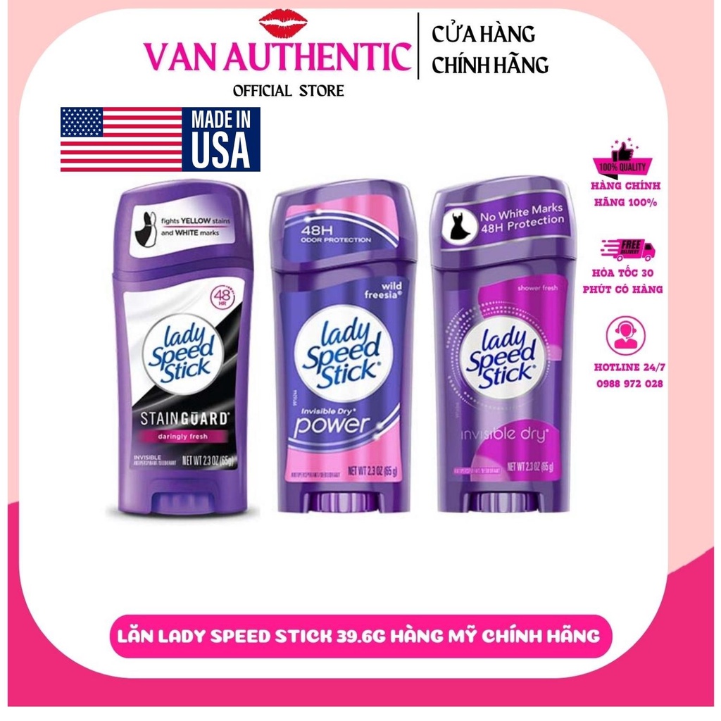 Lăn khử mùi dạng sáp dành cho nữ Lady Speed Stick 65g