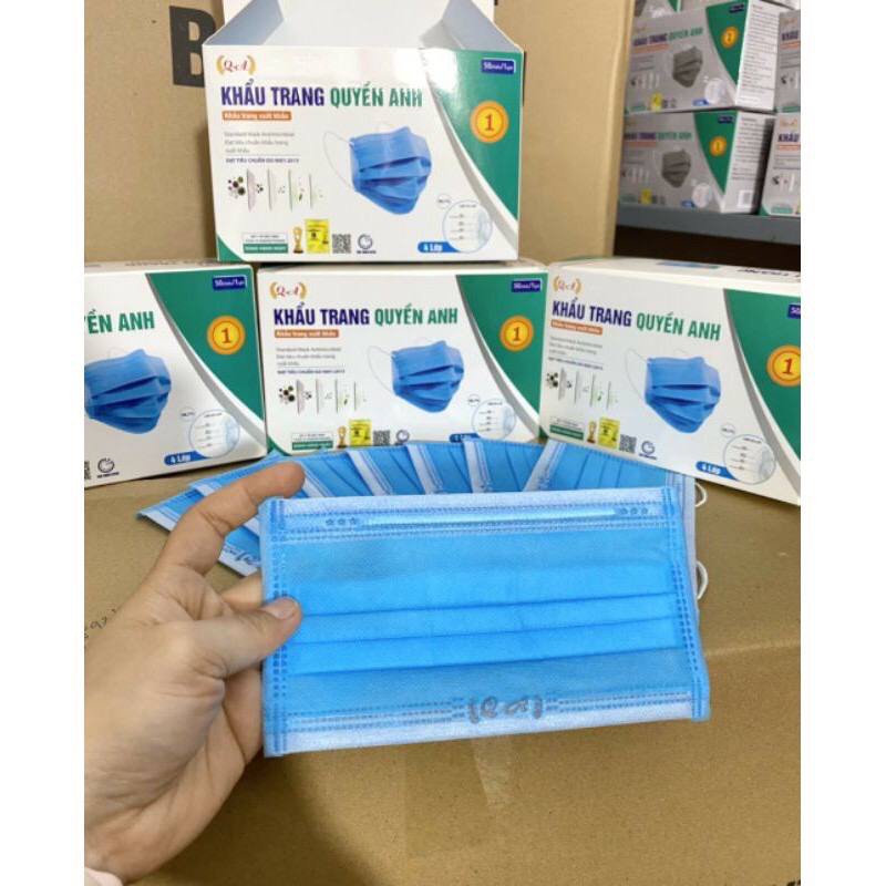 Khẩu Trang y tế 4 lớp hộp 50 cái hàng chuẩn Công ty không ngứa, không xù lông