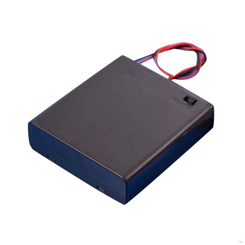 Khay đựng pin AA 4 ngăn 6V màu đen tiện dụng