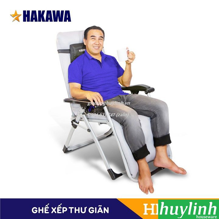 Ghế xếp gấp thư giãn Hakawa HK-G20T [HK-G21P) - tải trọng 300kg - Bảo hành 25 năm