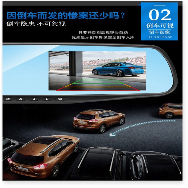 Camera hành trình gương chiếu hậu  full HD