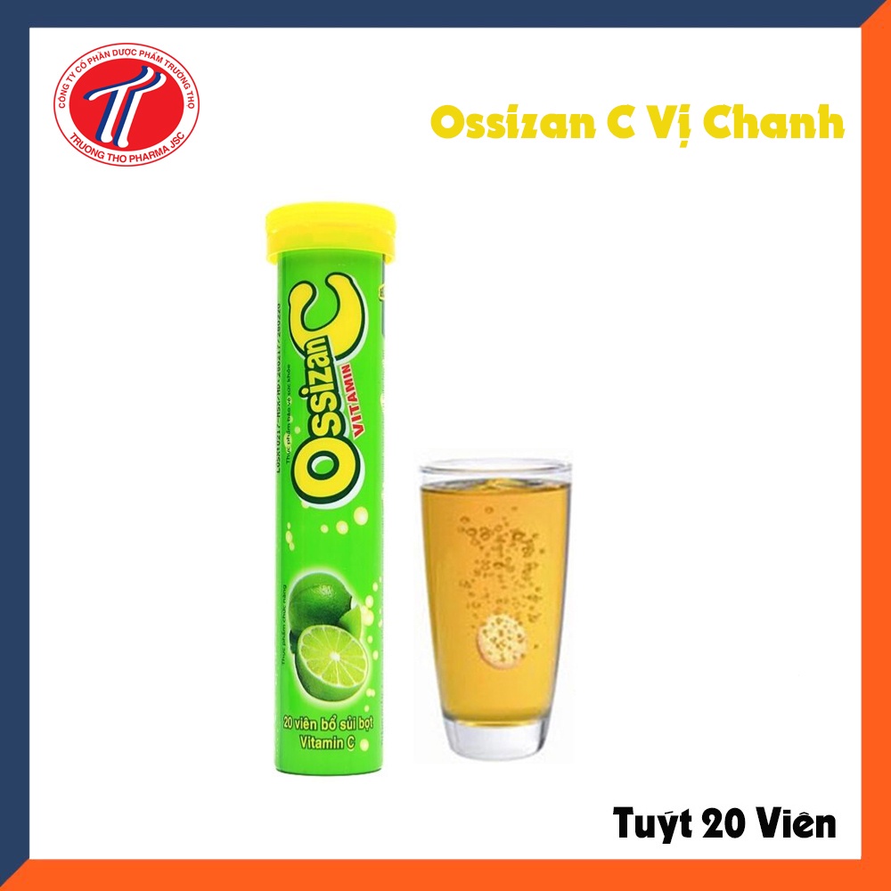 [Chính Hãng] Viên Sủi Bổ Sung Vitamin Ossizan C Vị Chanh, Tăng Đề Kháng, Hồi Phục Sức Khỏe, Tuýp 20 Viên
