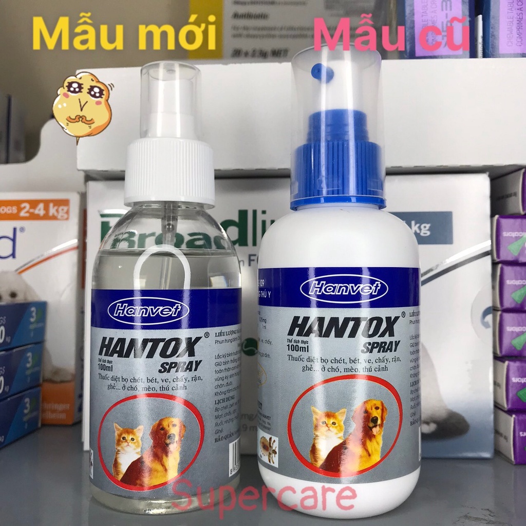 HANTOX SPRAY 100ml - Xit Ghẻ, Ve , Bọ Chét Trên Chó Mèo