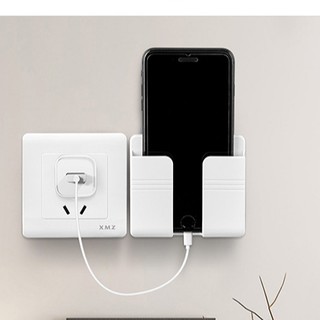 Giá đỡ điện thoại / kệ dán tường để remote có móc treo giữ dây điện
