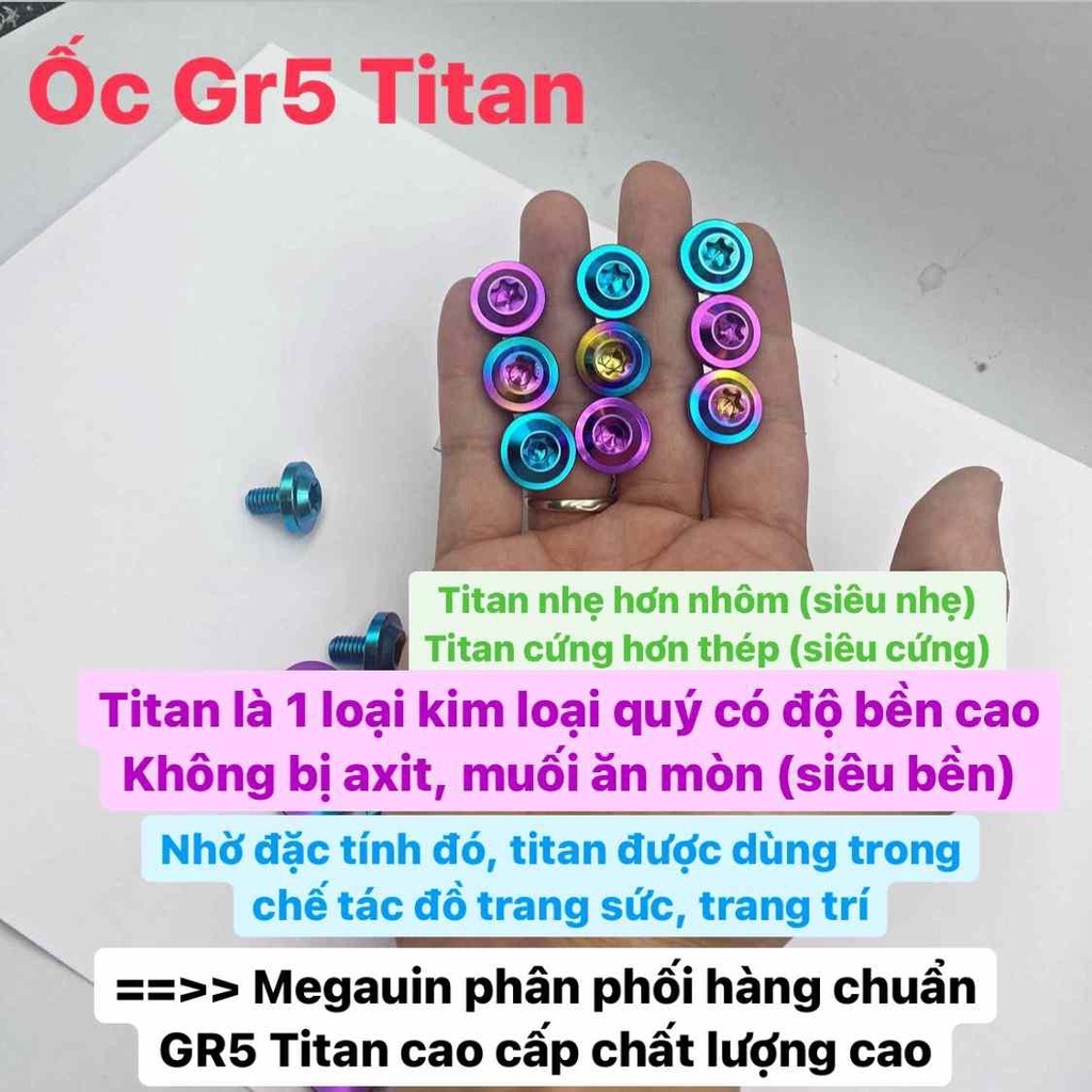 Ốc Titan GR5 Gắn Baga Wave a 100, 110 2007-2021, wave 50cc