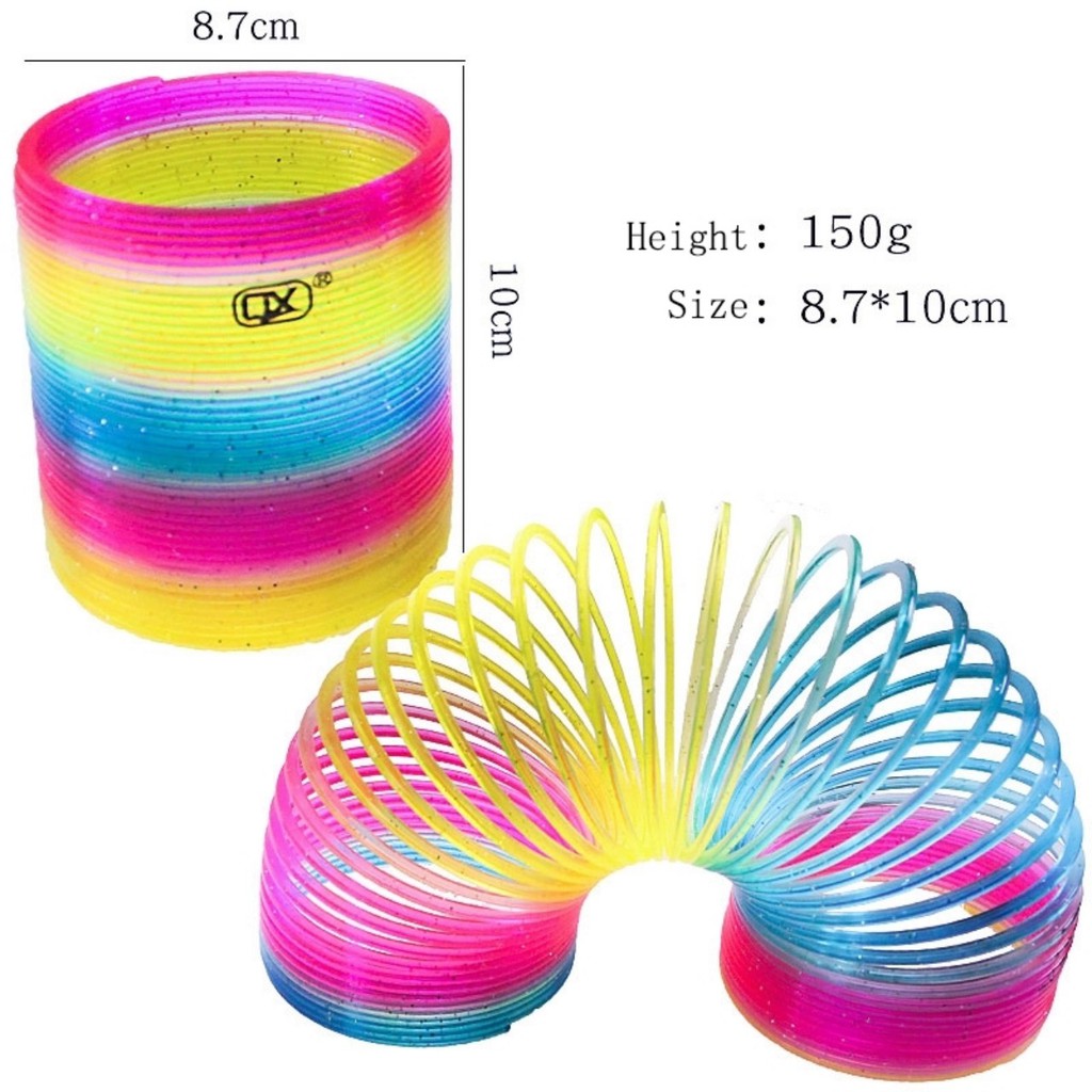 Slinky - Lò xo ma thuật cầu vồng 8cm (loại 1) siêu cool - Đồ chơi vận động
