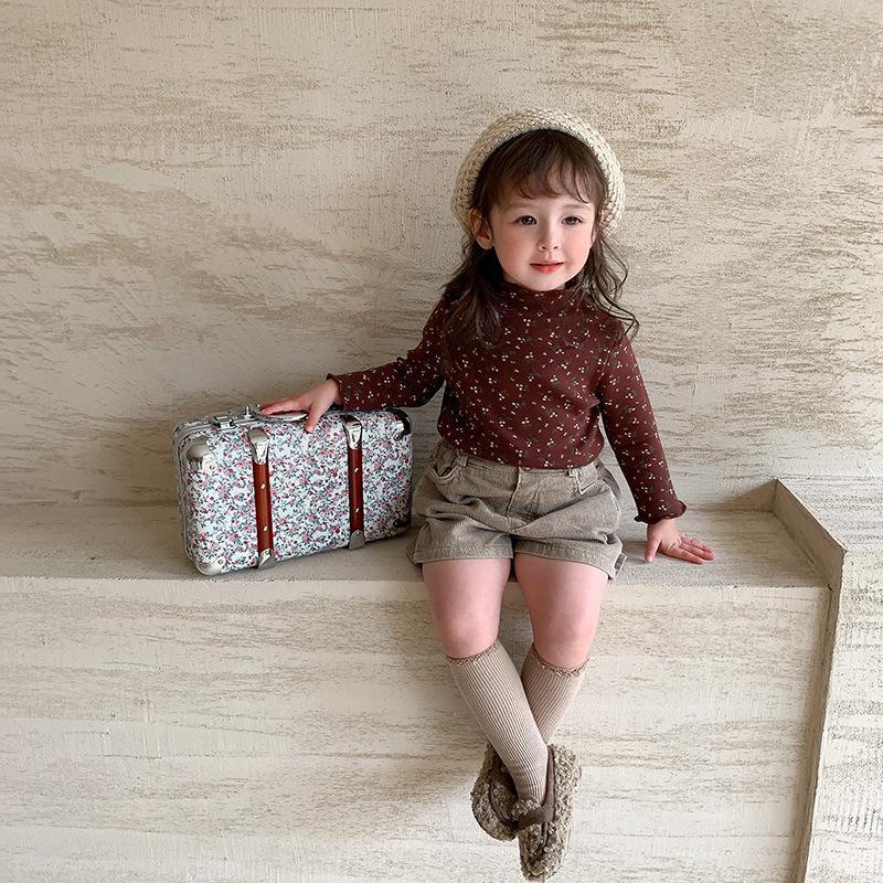 Áo Thun Tay Dài In Hoa Thời Trang Thu Đông Cho Bé Gái