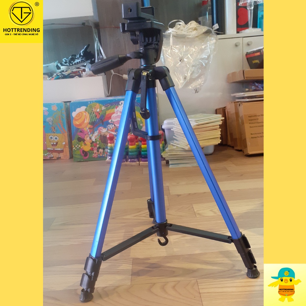 Tripod 3366 chân chụp hình cao cấp đa năng mẫu 2022 có sẵn đầu kẹp điện tiện lợi và có thước nước căn chỉnh