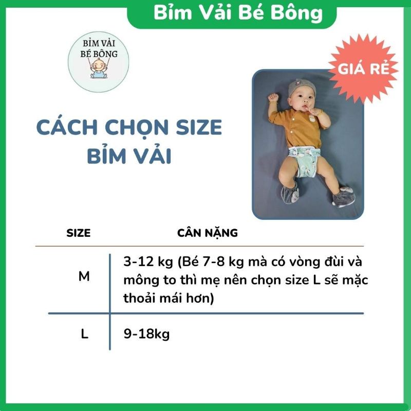 [ƯU ĐÃI] - [5 QUẦN+10 LÓT] Combo 5 Bộ Bỉm Vải Babu Nature Chống Hăm, Chống Tràn Cho Bé - Size M,L