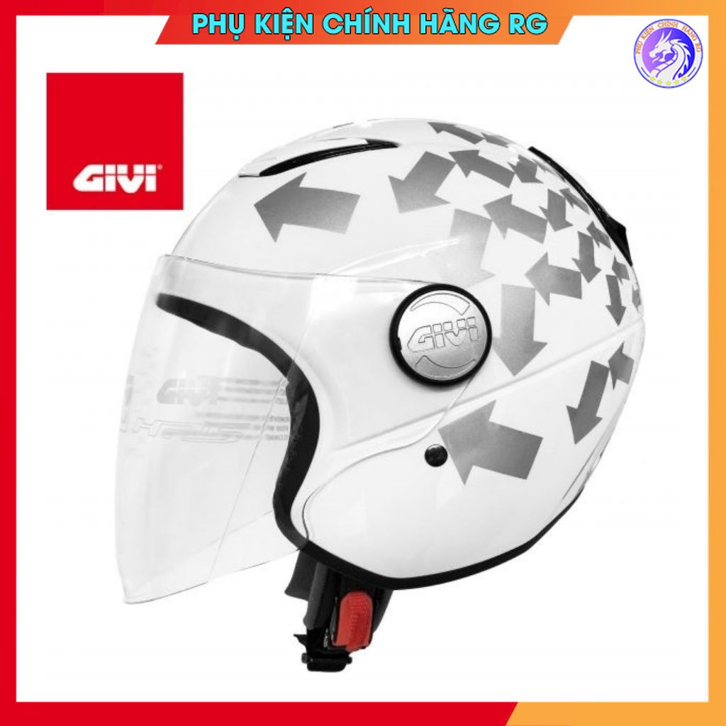 Nón bảo hiểm Givi 3 phần 4 kèm kính chắn gió hàng chính hãng chắc bên bảo hành 2 năm