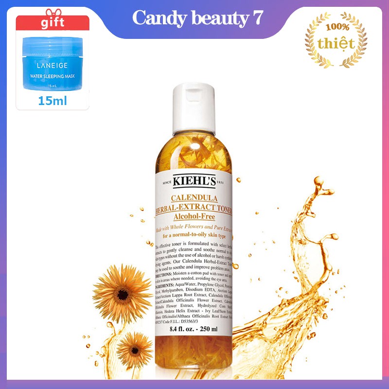 Toner hoa cúc Kiehl's Calendula Herbal Extract Alcohol-Free Toner chuẩn chính hãngToner hoa cúc Kiehl's Calendula Her