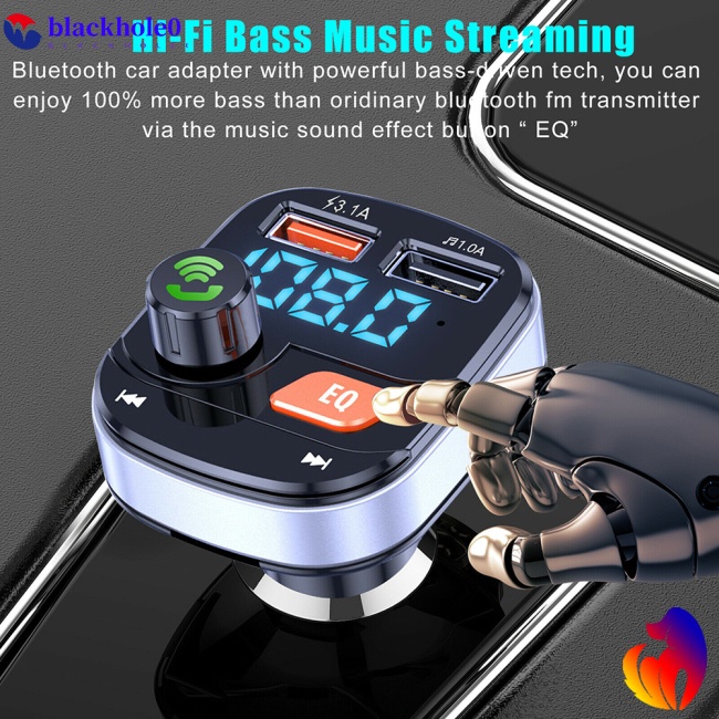 Bộ Sạc Usb Kép Kết Nối Bluetooth 5.0 Kiêm Máy Nghe Nhạc Mp3 Fm