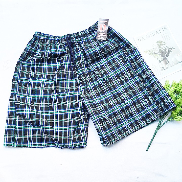 Quần đùi sọt nam mặc nhà vải bố thô caro - SIZE XL từ 60kg-65kg - QDN05 | BigBuy360 - bigbuy360.vn