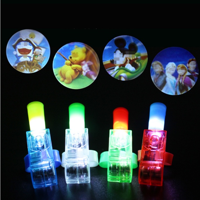Ngón Tay Phát Sáng Led Finger - Nhẫn Đeo Ngón Tay Có Đèn Led Chiếu Hình Thú Vị