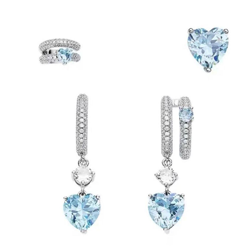 Bông Tai DWAYNE Thiết Kế Bất Đối Xứng Phong Cách Vintage Thanh Lịch|Khuyên Tai Dạng Kẹp Hình Trái Tim