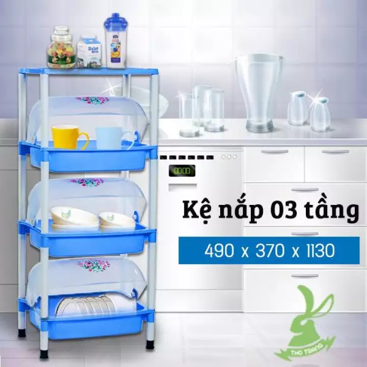 KỆ CHÉN 3 TẦNG CÓ NẮP ĐẬY