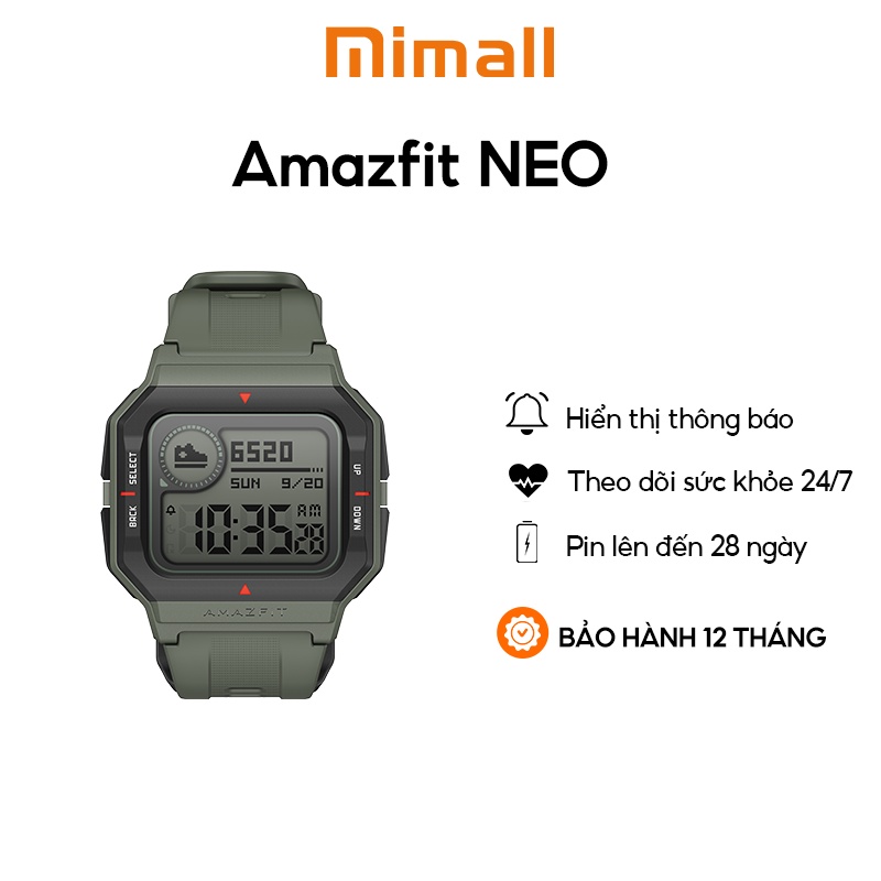Đồng hồ thông minh Amazfit NEO - PHÂN PHỐI CHÍNH HÃNG - Bảo hành 12 Tháng 1 ĐỔI 1
