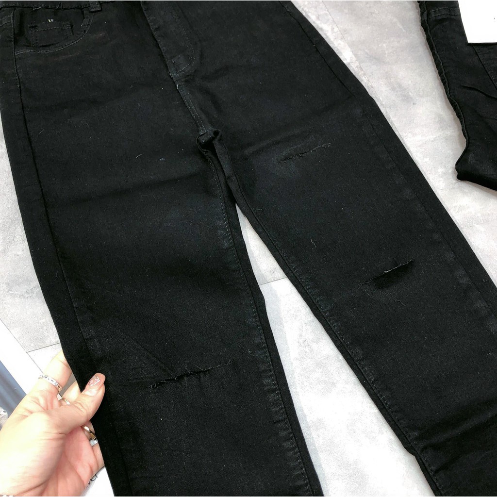 Quần jeans đen rách đùi mã 10 (kèm ảnh thật, video) | BigBuy360 - bigbuy360.vn