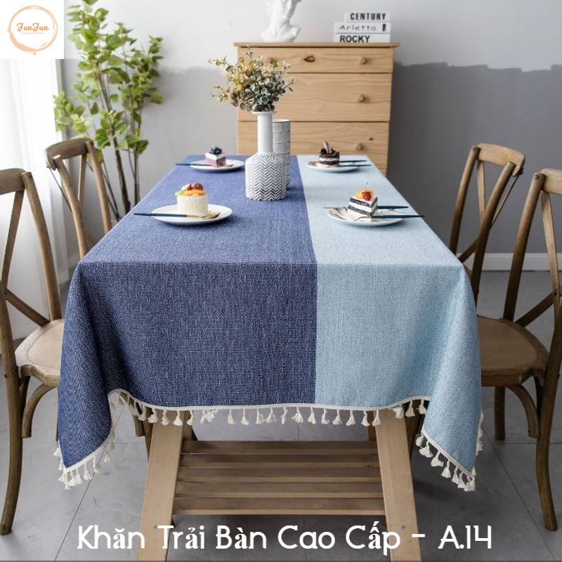 [XẢ] K21_Khăn trải bàn Cao Cấp có tua hình vuông/chữ nhật chất liệu cotton 100% Phong cách Bắc Âu