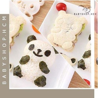 Bộ khuôn bento ép cơm, bánh mì hình gấu trúc panda