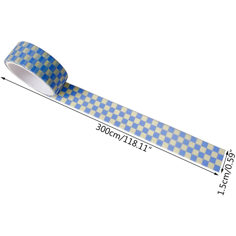 Cuộn Băng Washi 15mm Họa Tiết Kẻ Sọc Dễ Thương Dùng Trang Trí Sổ Tay / Album Ảnh
