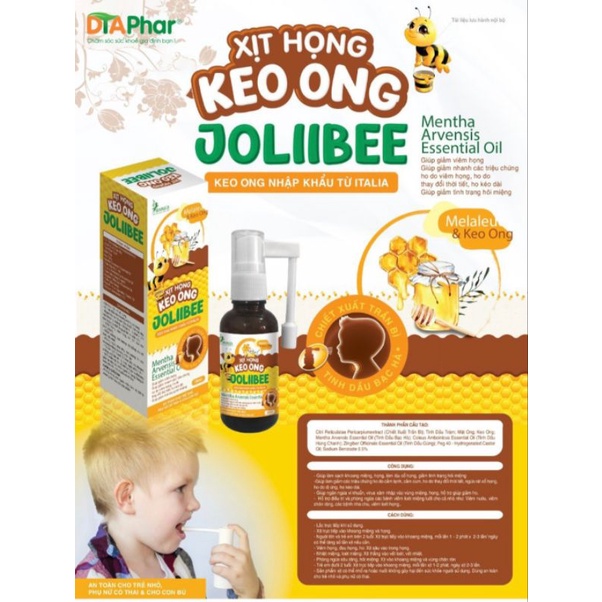 ✅️ Xịt keo ong Joliibee nguyên liệu nhập khẩu từ Ý an toàn cho phụ nữ có thai, cho con bú