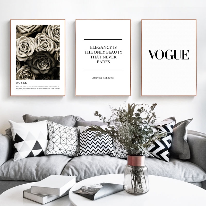 Tranh vải canvas treo tường trang trí gam màu trắng đen nghệ thuật
