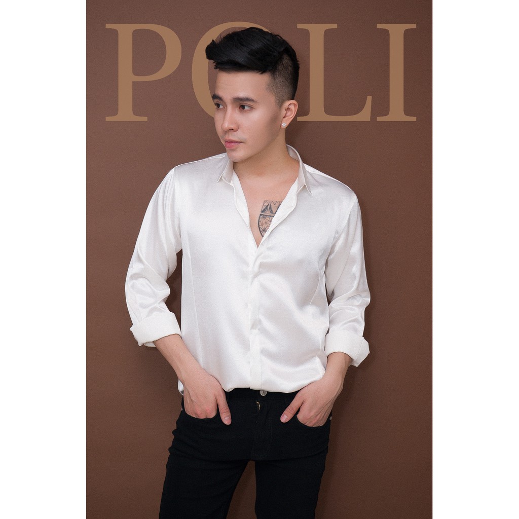 Áo sơ mi lụa bóng POLI | BigBuy360 - bigbuy360.vn