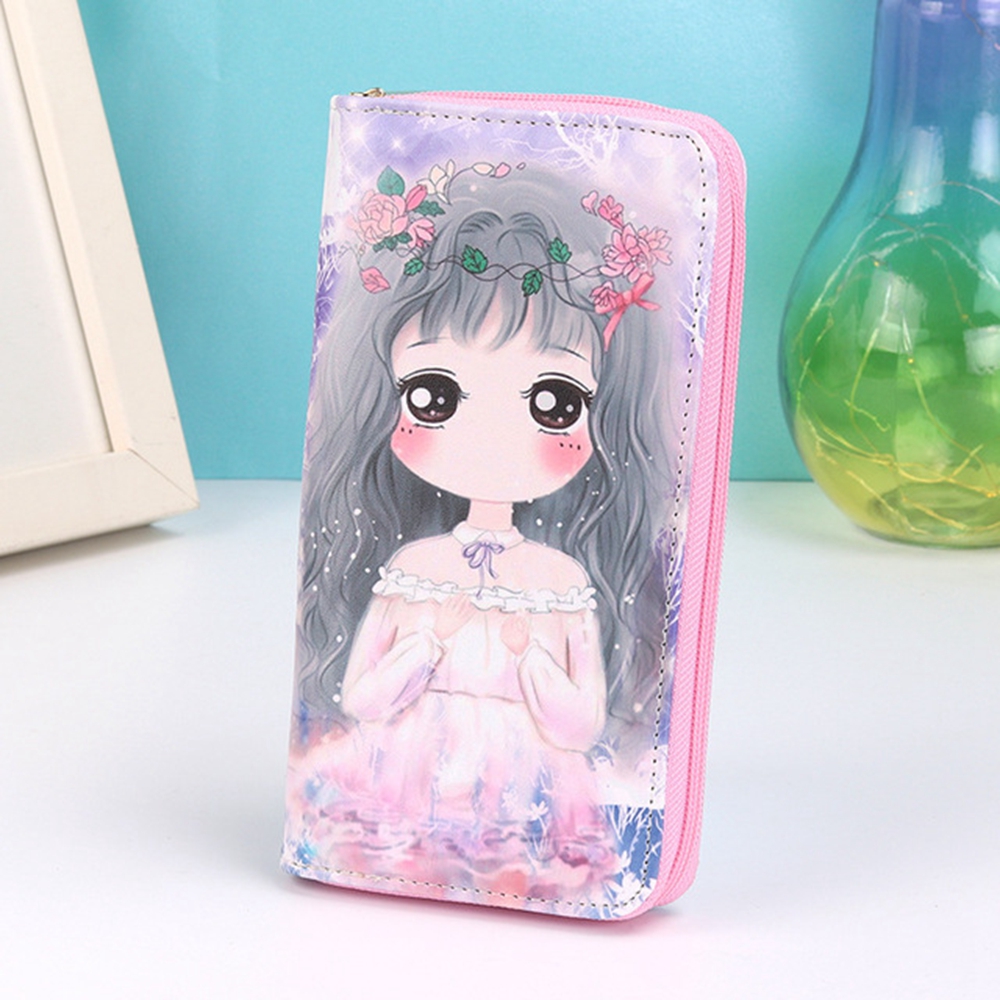 Ví Dài Cầm Tay Có Khóa Kéo In Hoạt Hình Frozen Dễ Thương Cho Bé Gái