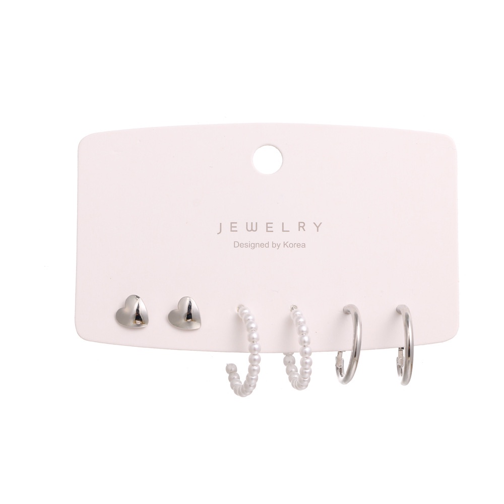 Set 6 Đôi Khuyên Tai Hình Tròn/Trái Tim Nhỏ Xinh Đơn Giản Phong Cách Hàn Quốc Cho Nữ