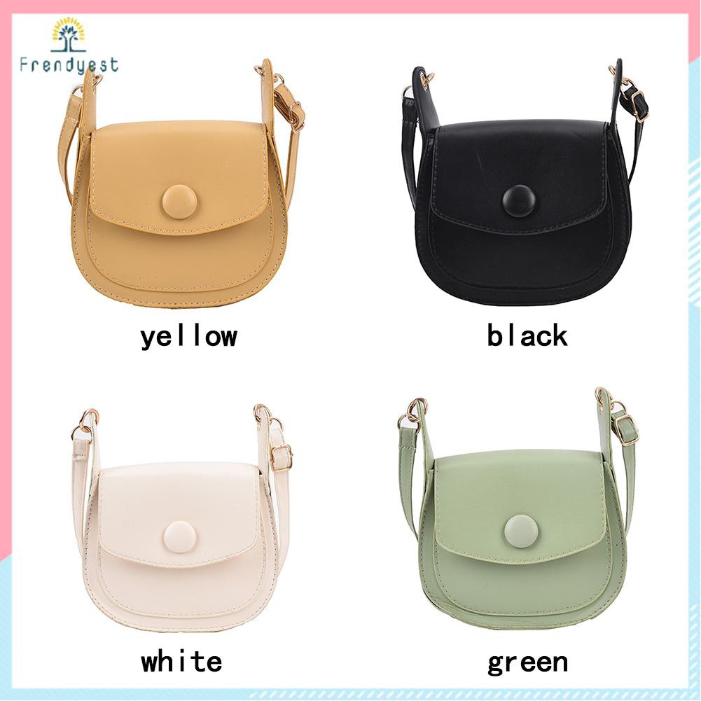 Retro Women PU Pure Color Shoulder Crossbody Bag Casual Mini Saddle Handbag