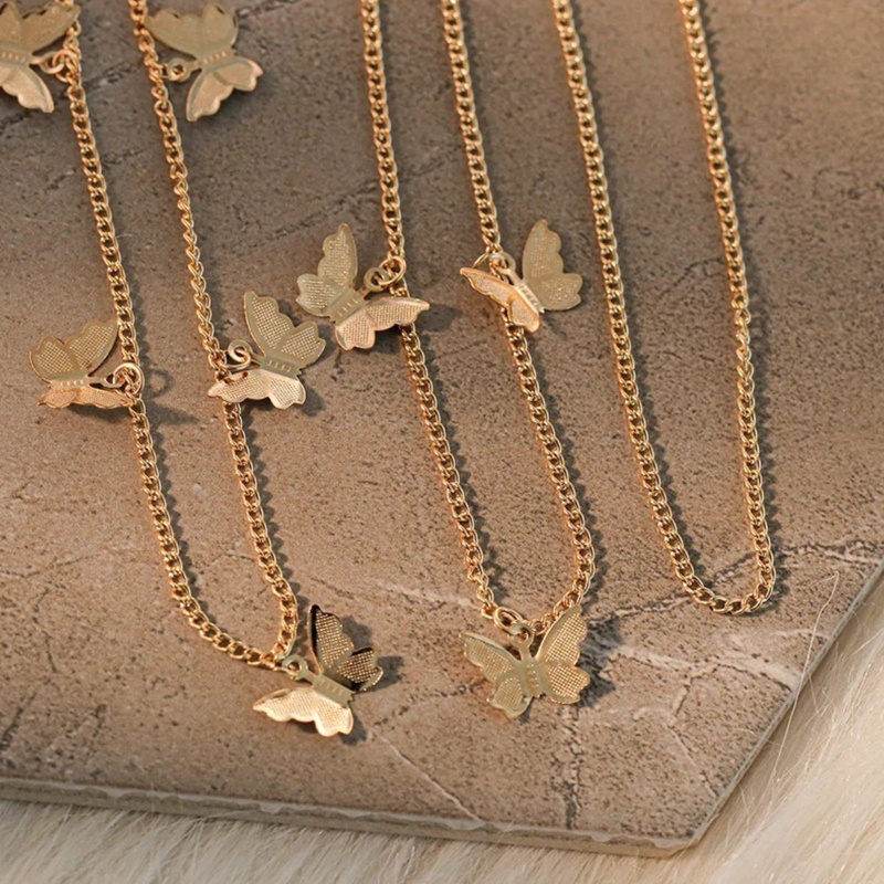 Youyo Móc Khóa Dây Xích Nhiều Lớp Hình Bướm Phong Cách Hip hop Đường Phố Dành Cho Nữ