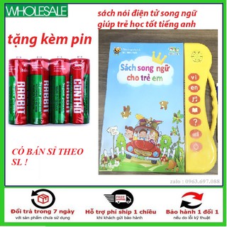 [Phiên Bản Mới nhất] Sách Nói Song Ngữ Điện Tử Anh- Việt Giúp Trẻ Học Tốt Tiếng Anh_Tặng kèm 3 viên pin