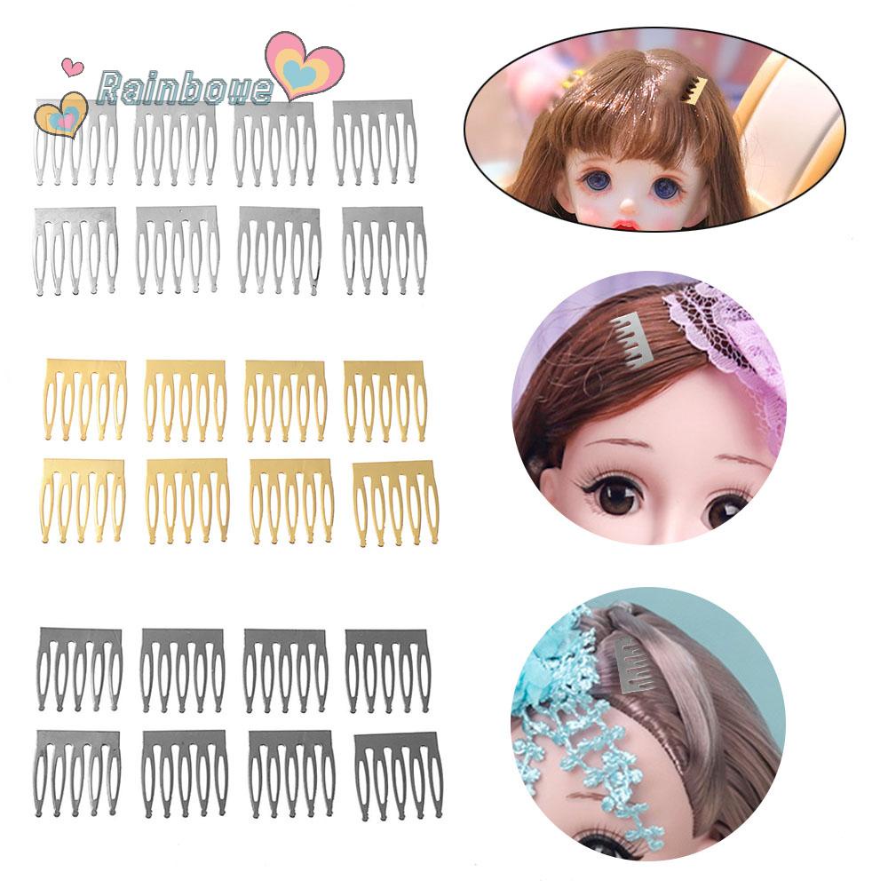 Set 10 Lược Chải Tóc Mini Màu Sắc Cầu Vồng Xinh Xắn Chất Lượng Cao Cho Búp Bê